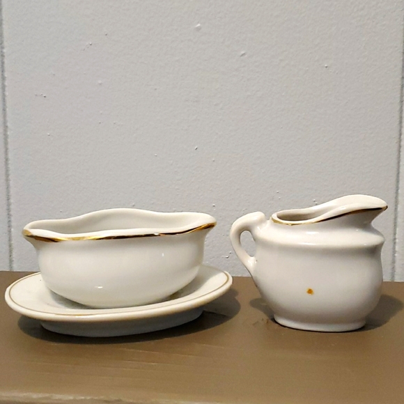 VTG & Beautiful Miniature Cream & Sugar Decor Yellow Rose Porcelain Victorian - Picture 6 of 11